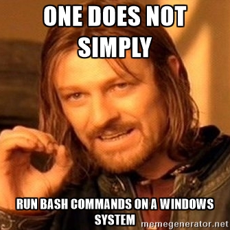 One Does Not Simply - ONE DOES NOT SIMPLY Run BASH Commands on a Windows System